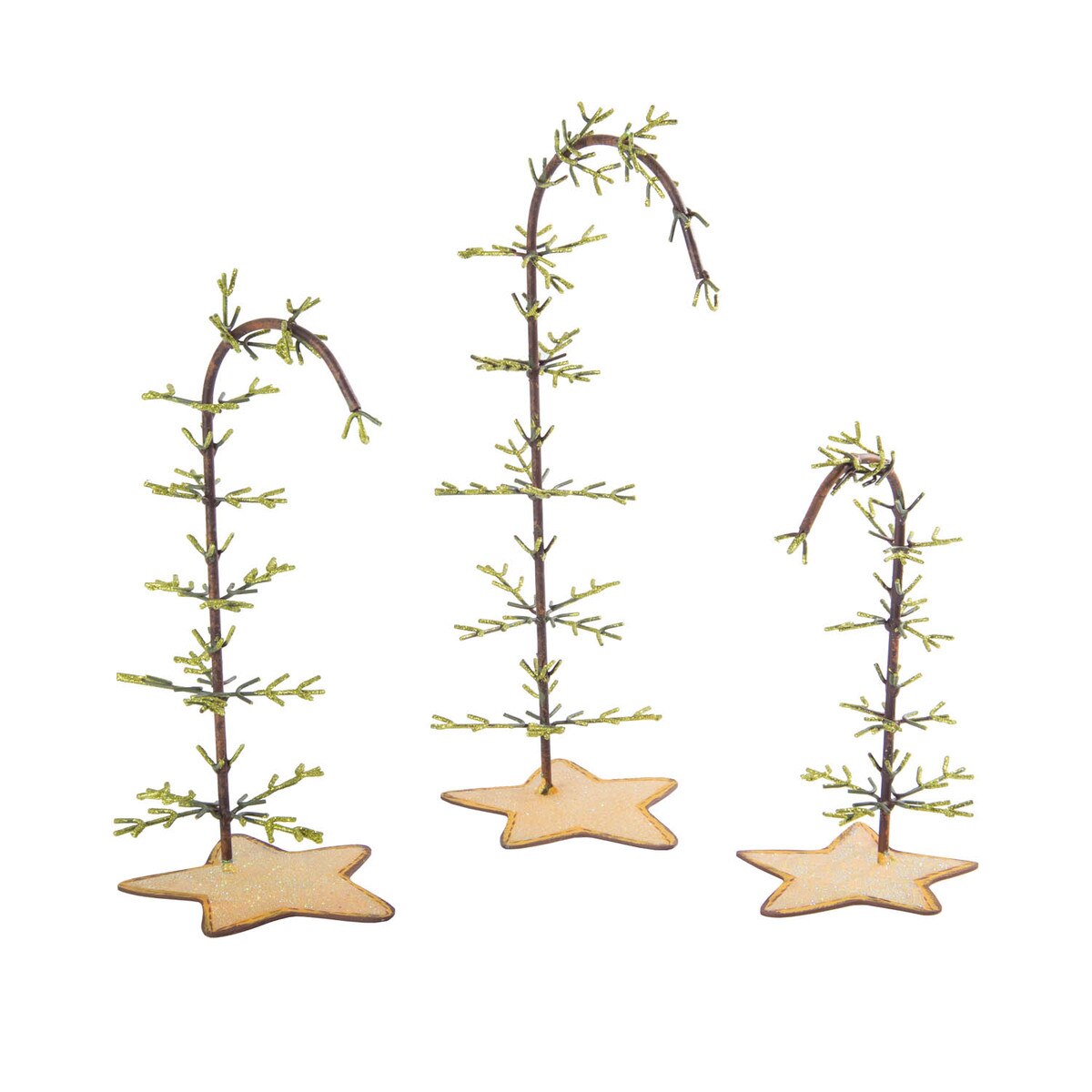 Round Top Twig Ornament Trees Small - Set of 3