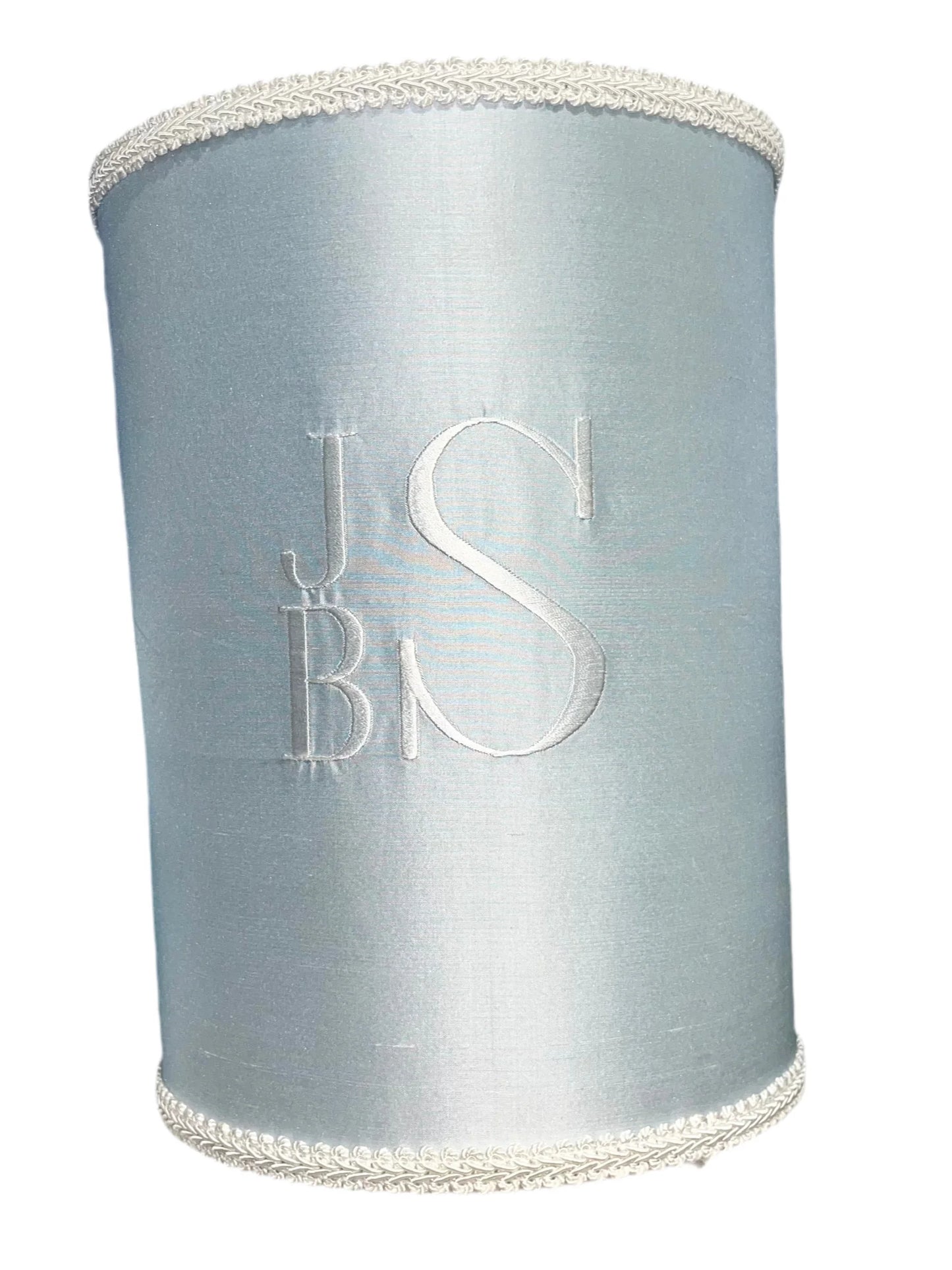 Jan Sevadjian Linen Fabric Custom Wastebasket with or without Monogram