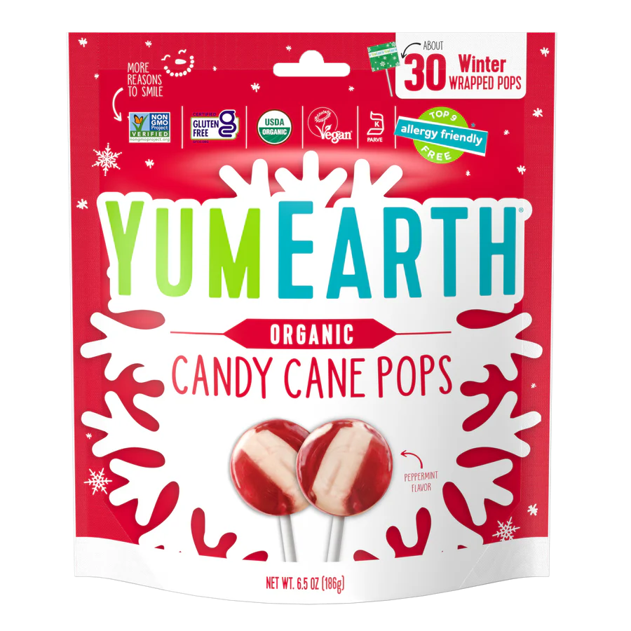 YUMEARTH Holiday Organic Candy Cane Pops (30 ct.)