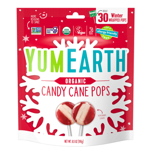 YUMEARTH Holiday Organic Candy Cane Pops (30 ct.)